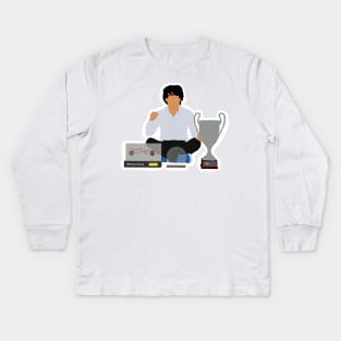 Yuki Tsunoda with his trophies for the 2020 Formula 2 season Kids Long Sleeve T-Shirt